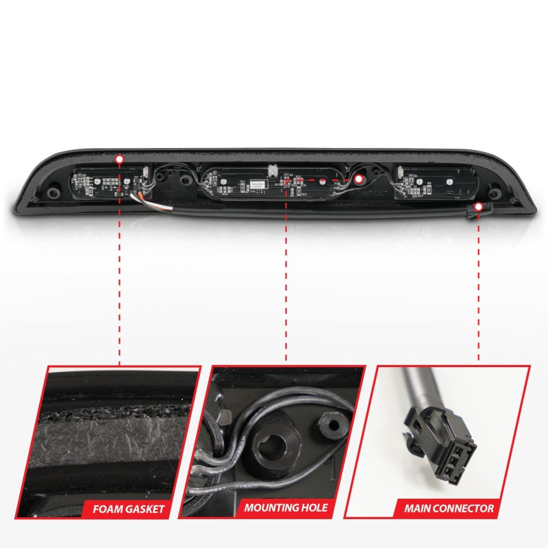 ANZO 15-23 Ford F-150 - F-450 LED Third Brake Light - Black Housing/Smoke Lens