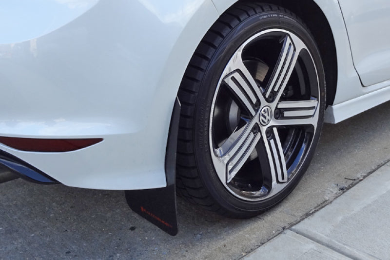 Rally Armor UR Mud Flaps - 2015-2019 Volkswagen Golf R - Black/Blue Logo - #MF40-UR-BLK/BL