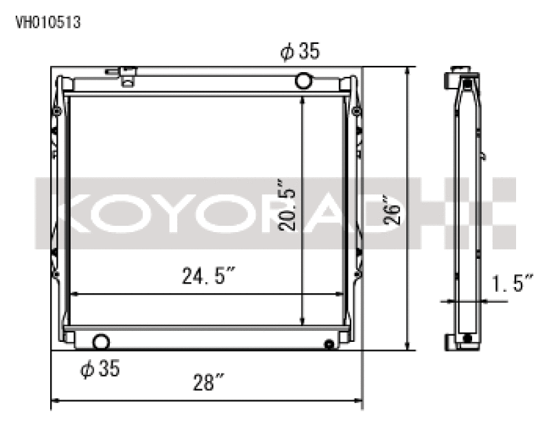 Koyo VH010513 for 95-04 Toyota Tacoma V6 4x4 Manual Radiator