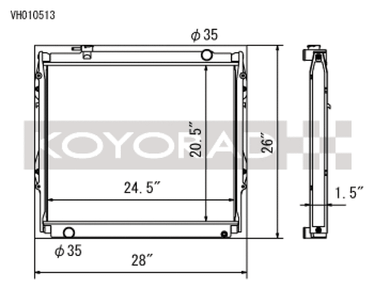 Koyo VH010513 for 95-04 Toyota Tacoma V6 4x4 Manual Radiator