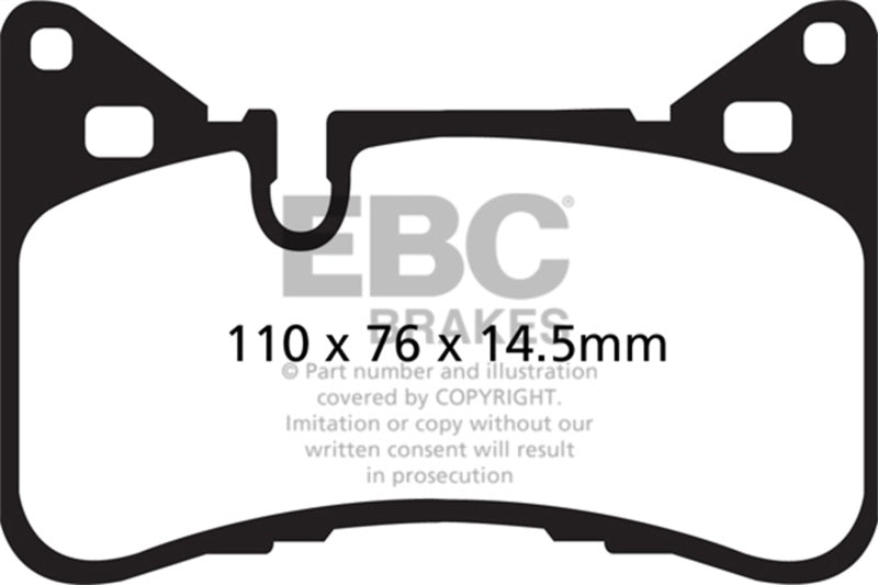 EBC 14 Mercedes-Benz C63 AMG (W204) 6.2 Yellowstuff Rear Brake Pads DP42117R