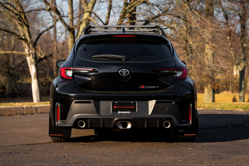 Rally Armor UR Mud Flaps - 2023-2026 Toyota GR Corolla - Black/Red Logo - #MF89-UR-BLK-RD