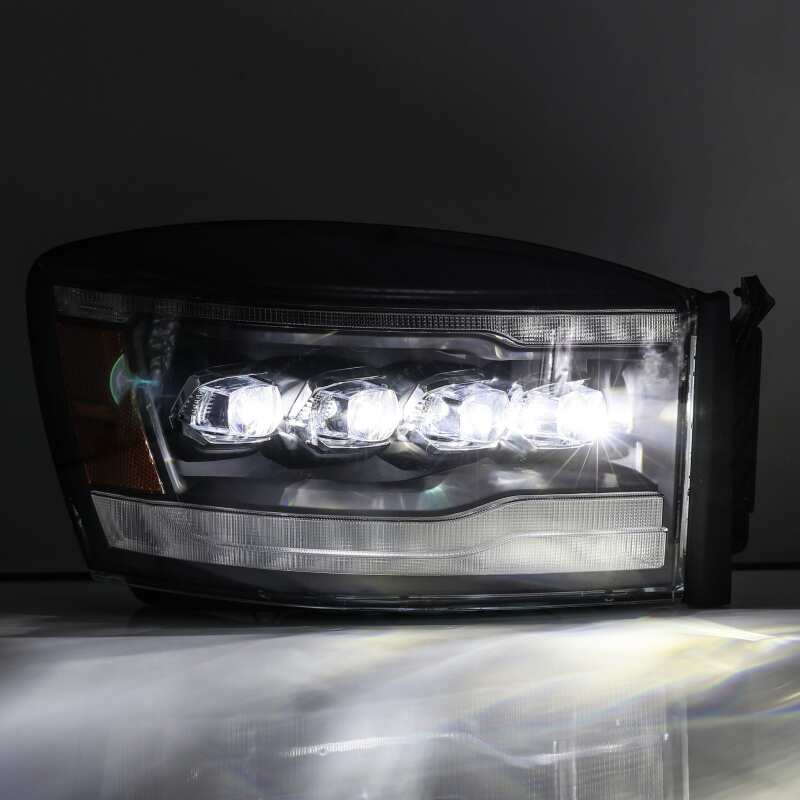 AlphaRex 880536 06-08 Dodge Ram 1500 HD NOVA LED ProjHeadlights Plank Style Black w/Sequential Signal/DRL/Amber LED