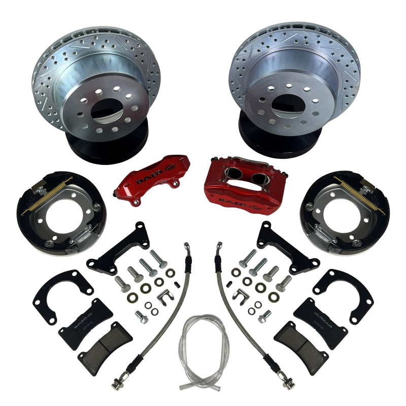 Baer Brakes Rear Ends w/ Ford 9in Torino Bearing Housing Ends 11in SS4 Rear SDZ Brake Kit - Black