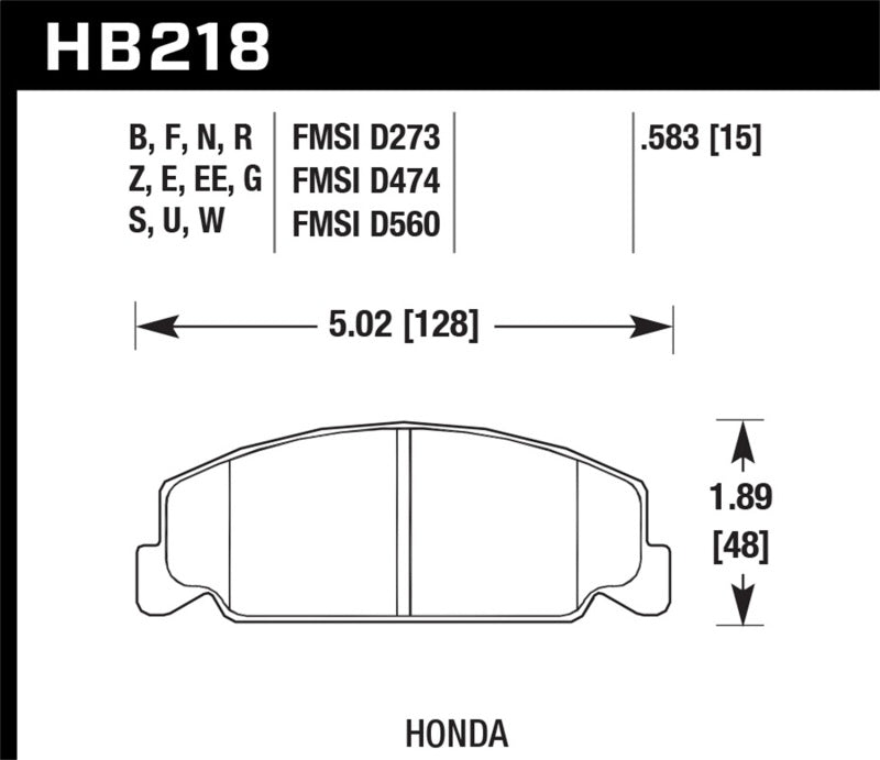 Hawk Performance HB218N.583 HP Plus Crossover Street/Motorsport Brake Pads