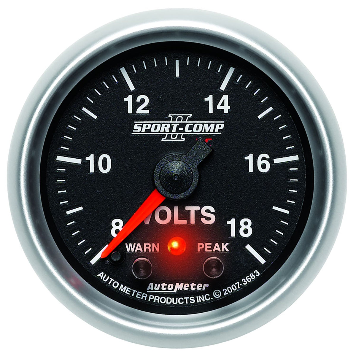 AutoMeter 3683 Sport-Comp II 2-1/16in Digital Voltmeter Gauge - 18V