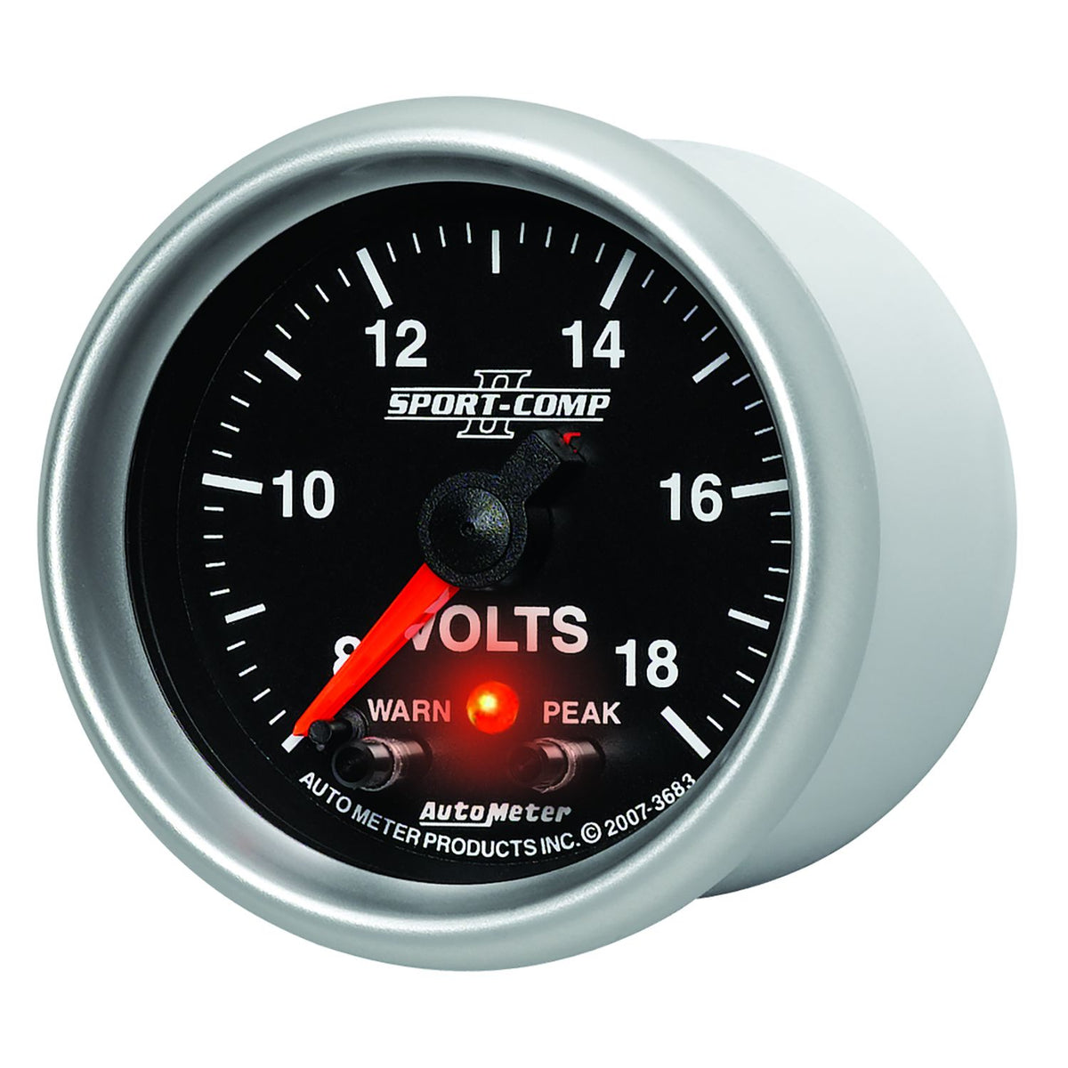 AutoMeter 3683 Sport-Comp II 2-1/16in Digital Voltmeter Gauge - 18V