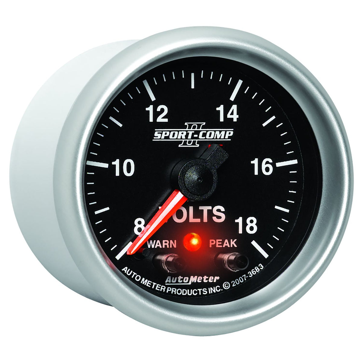 AutoMeter 3683 Sport-Comp II 2-1/16in Digital Voltmeter Gauge - 18V