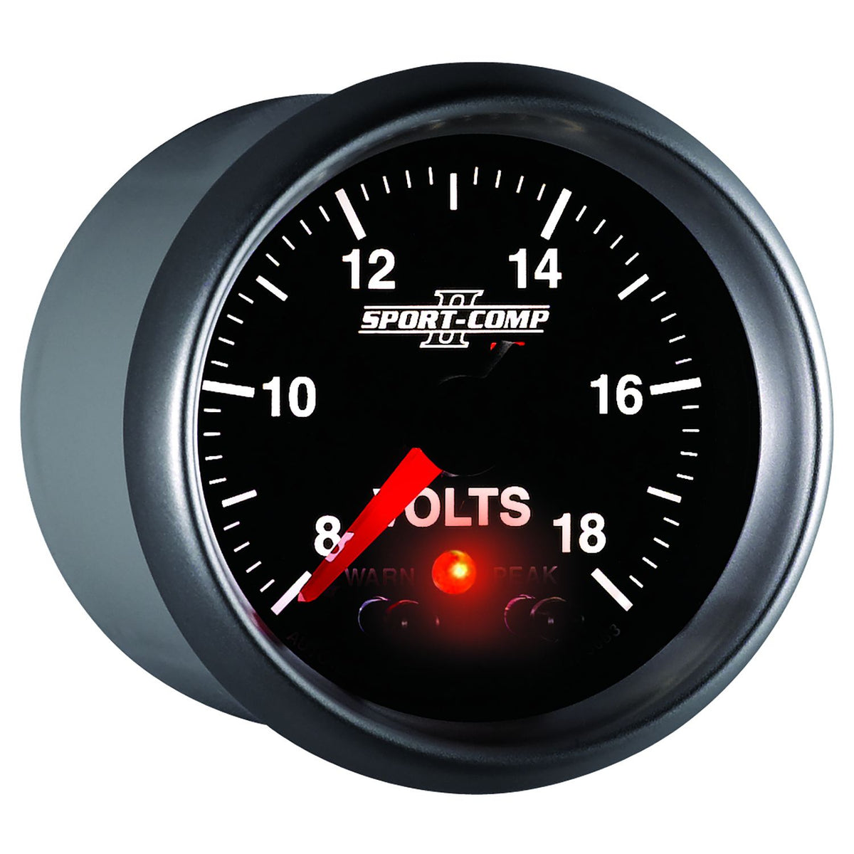 AutoMeter 3683 Sport-Comp II 2-1/16in Digital Voltmeter Gauge - 18V