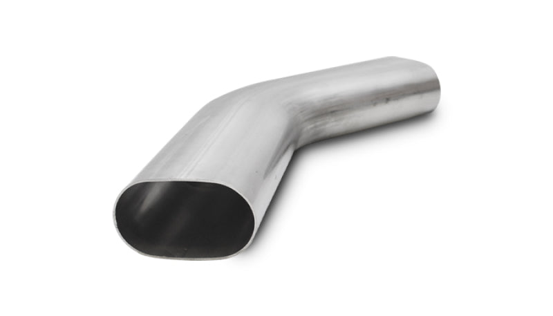 Vibrant 3.5in Oval (Nominal Size) T304 SS 45 deg Mandrel Bend 6in x 6in leg