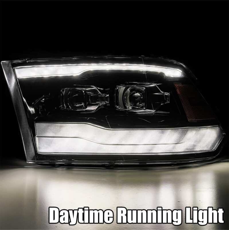 AlphaRex 880542 09-18 Dodge Ram 1500 PRO-Series Projector Headlights Plank Style Alpha Black w/Sequential Signal/DRL