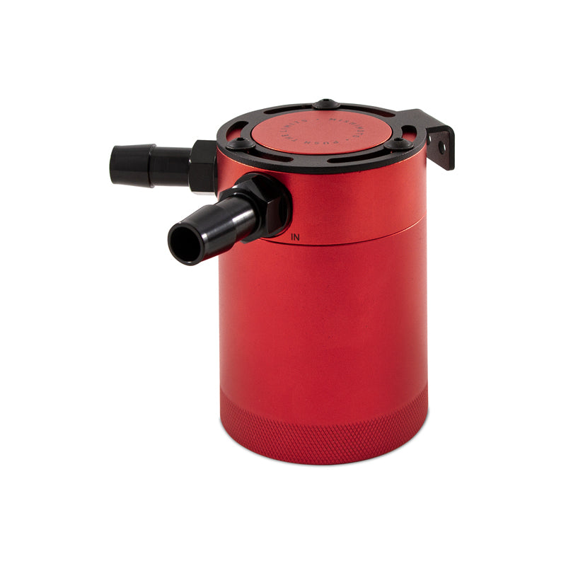Mishimoto Compact Baffled Oil Catch Can - 2-Port - Red - #MMBCC-CBTWO-RD