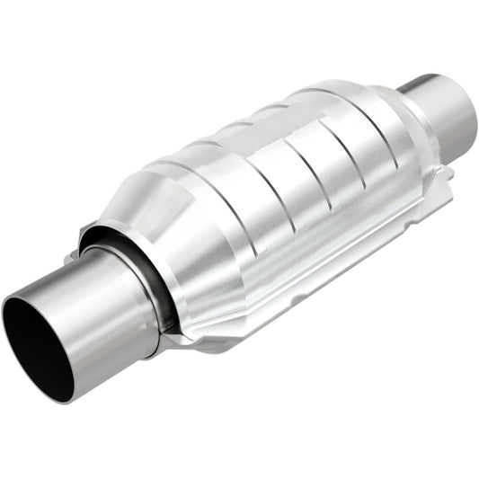 MagnaFlow 51204 Conv Univ 2in Inlet/Outlet Ctr/Ctr Round 9in Body L x 5.125in W x 13in Overall L 49 State - #51204