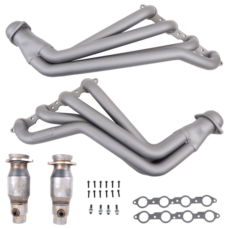 BBK Performance 4054 Long Tube Headers with High Flow Catalytic Converters 1-7/8 Titanium Ceramic for 2010-2015 Chevrolet Camaro SS / ZL1 (6.2L)