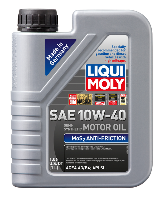 LIQUI MOLY 1L MoS2 Anti-Friction Motor Oil 10W-40 (2042) - Pack of 12
