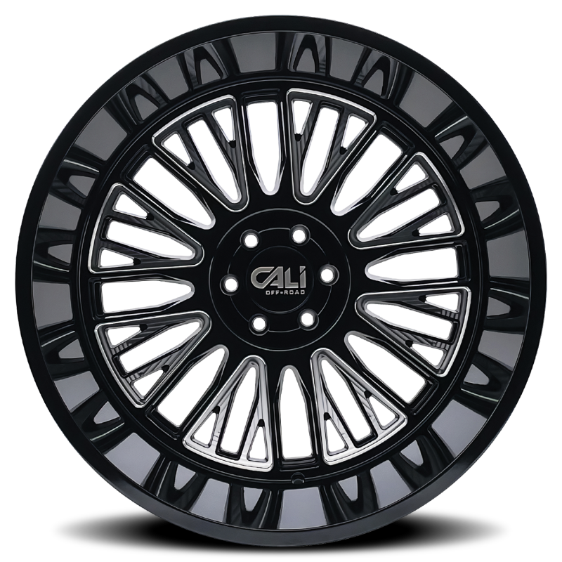Cali Off-Road Vertex 9116 24x14 8x170 -76mm Gloss Black Milled Wheel 9116-24470BM