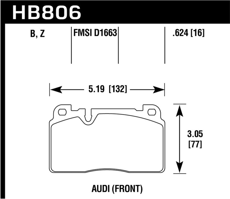 Hawk Performance HB806Z.624 Performance Ceramic Street Brake Pads