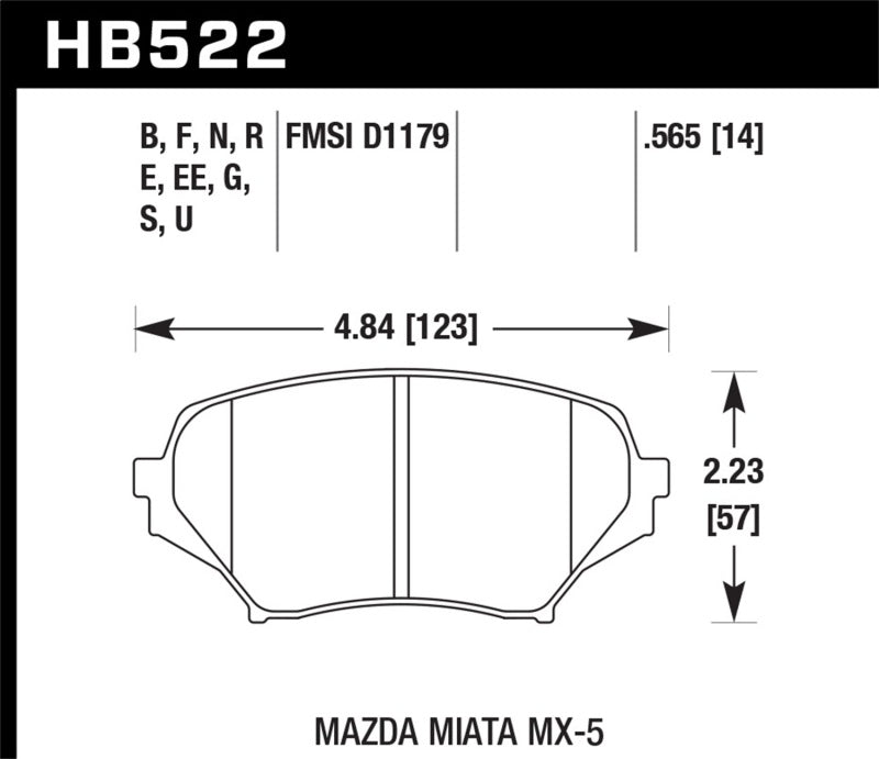 Hawk Performance HB522N.565 HP Plus Crossover Street/Motorsport Brake Pads