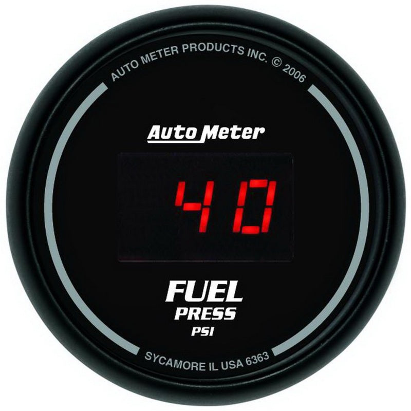 AutoMeter 6363 Z Series 52mm Black Digital 5-100 PSI Fuel Pressure Gauge