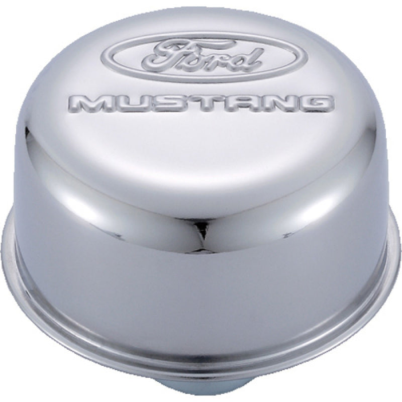 Ford Racing Chrome Breather Cap with Ford Mustang Logo
