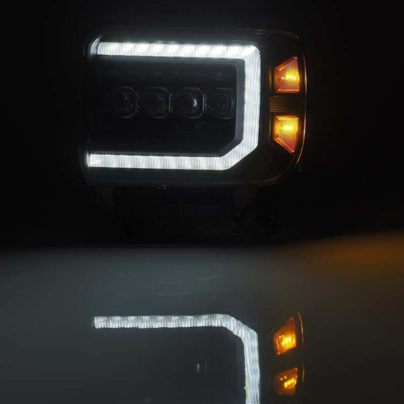 AlphaRex 880617 14-18 GMC Sierra NOVA LED Projector Headlights Plank Style Black w/Activation Light/Sequential Signal/DRL