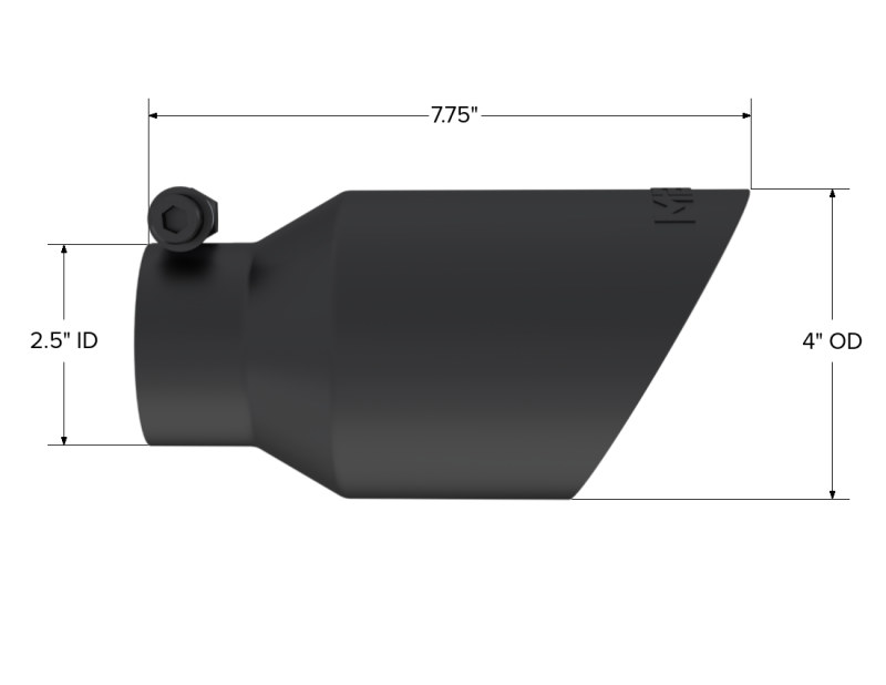 MBRP T5123BLK Exhaust Tip - 4" OD; Dual Wall Angled; 2.5" inlet; 8" length | Black Coated