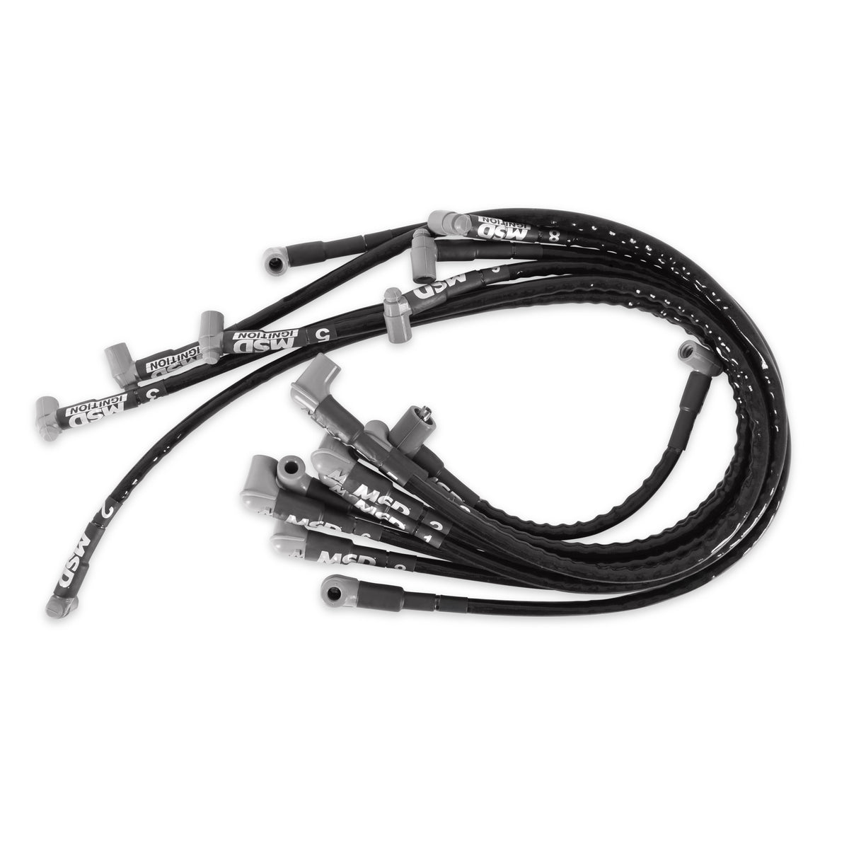 MSD 35591 Sleeved Spark Plug Wires for SBC under exhaust, HEI