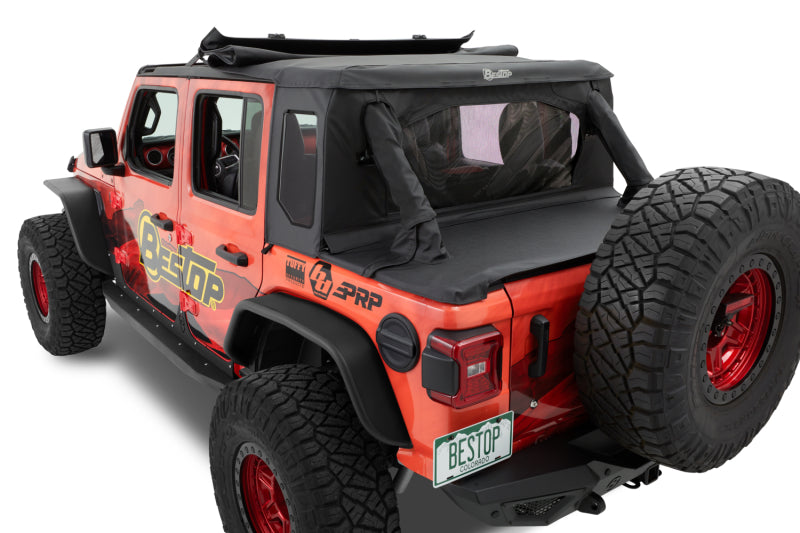 Bestop 18-23 Jeep Wrangler JL 4-Door Halftop Soft Top (Black Diamond)