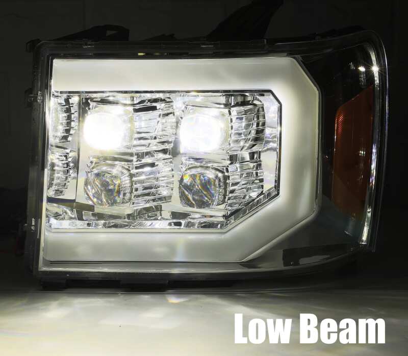 AlphaRex 880607 07-14 GMC 2500 HD NOVA LED Projector Headlight Plank Style Matte Black w/Activation Light/Sequential Signal/DRL