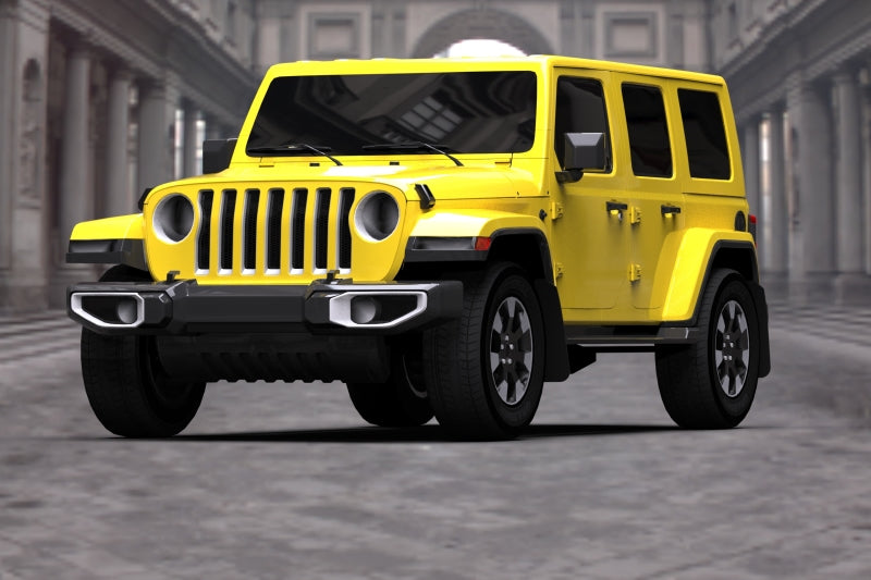 Rally Armor UR Mud Flaps - 2019-2025 Jeep Wrangler - Black/Grey Logo - #MF54-UR-BLK/GRY