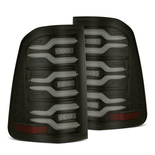 AlphaRex 640040 19-21 Dodge Ram 1500 Luxx-Series LED Tail Lights Black w/Activation Light/Sequential Signal