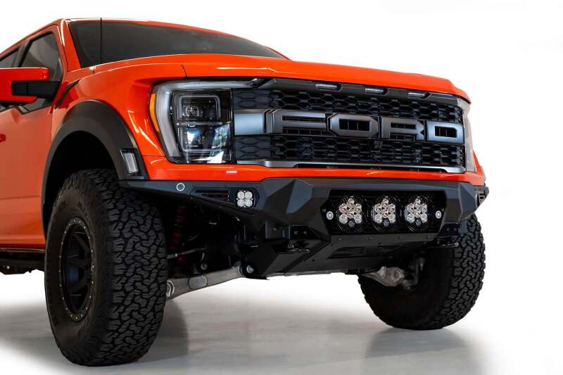 Addictive Desert Designs for 2021+ Ford Raptor Bomber Front Bumper w/ 3 Baja Designs LP6 Light Mounts