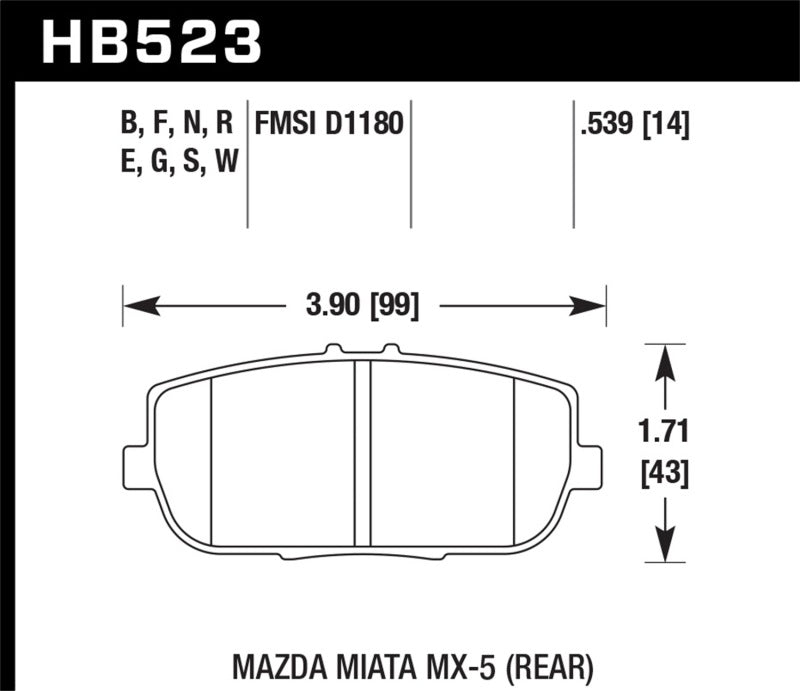 Hawk Performance HB523F.539 HPS Performance Street Brake Pads