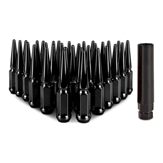 Mishimoto Mishimoto Steel Spiked Lug Nuts M14 x 1.5 32pc Set Black - #MMLG-SP1415-32BK