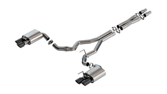 Borla 140963BC 2024 Ford Mustang GT 5.0L V8 w/ Active Exhaust ATAK Cat-Back Exhaust System - Black Chrome - #140963BC