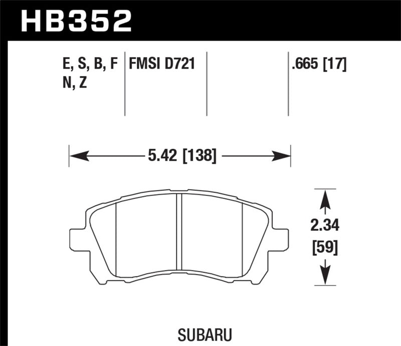 Hawk Performance HB352F.665 HPS Performance Street Brake Pads