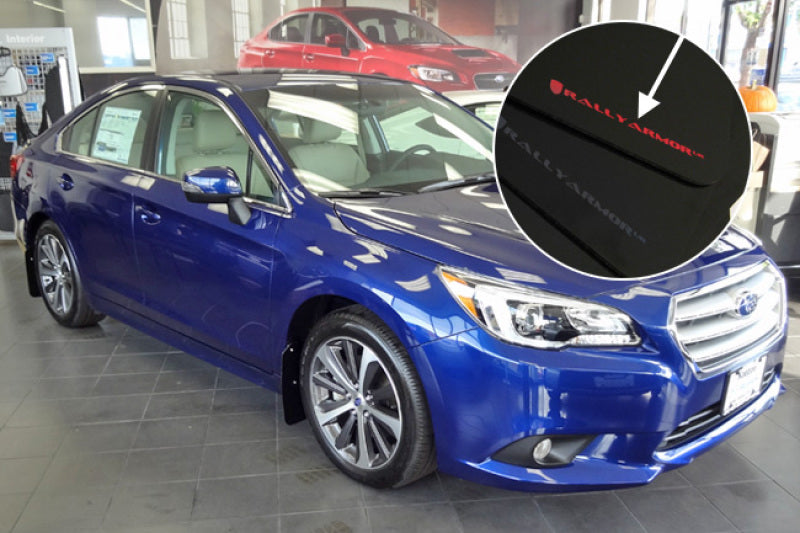Rally Armor UR Mud Flaps - 2015-2019 Subaru Legacy - Black/Silver Logo - #MF34-UR-BLK/SIL