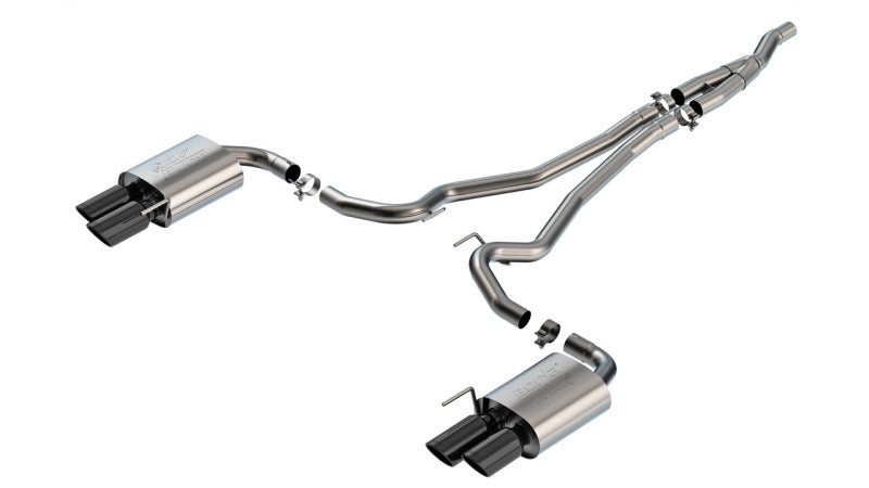 Borla 140982BC 2024 Ford Mustang Ecoboost 2.3L ATAK Catback Exhaust Black Chrome w/ Quad Tip - Non-Active - #140982BC