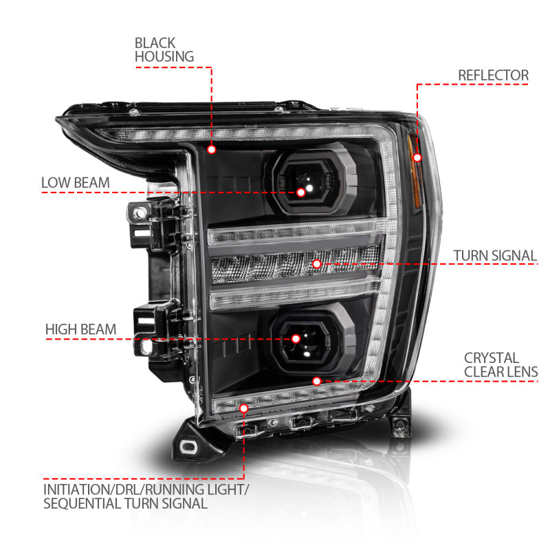 ANZO 2021-2023 Ford F-150 LED Projector Headlights