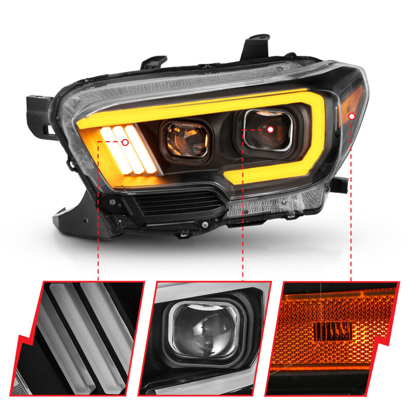 ANZO 2016-2023 Toyota Tacoma LED Projector Headlights
