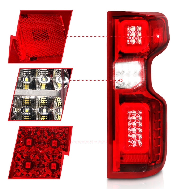 ANZO 2019-2026 Chevrolet Silverado 1500 LED Taillights