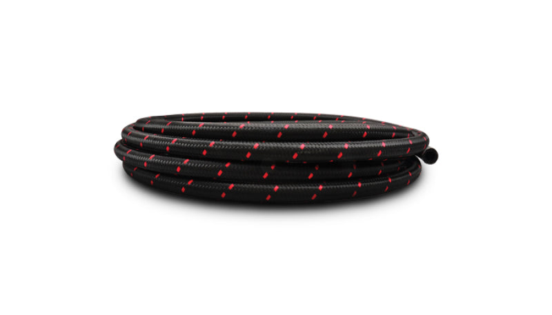 Vibrant -6 AN Two-Tone Black/Red Nylon Braided Flex Hose E85 Friendly