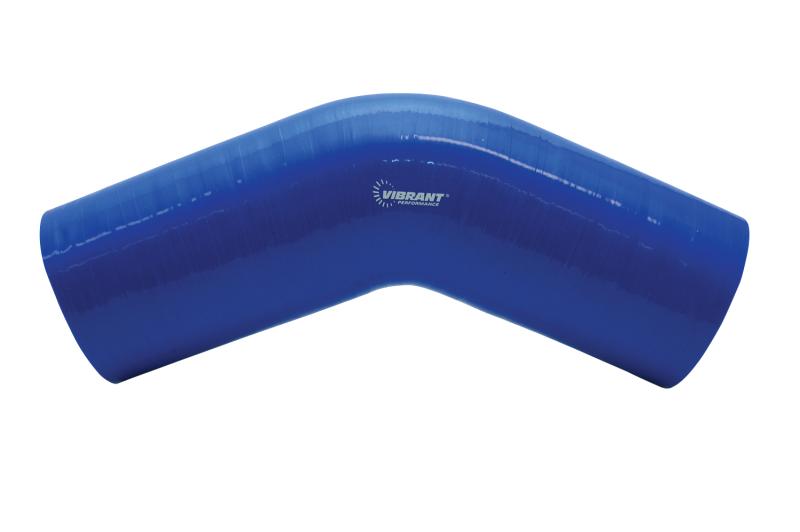 Vibrant 4 Ply Reinforced Silicone Elbow Connector - 1in ID x 8in Leg 45 Deg