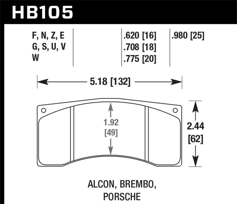 Hawk Performance HB105G.775 DTC-60 Motorsport Brake Pads