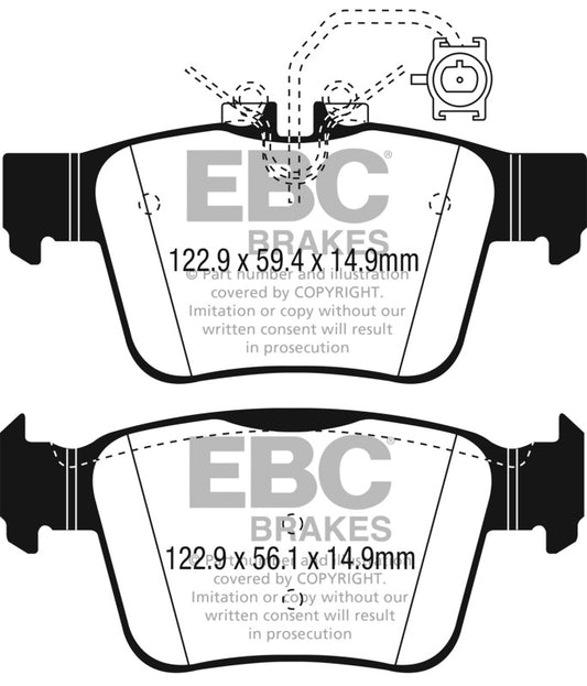 EBC 17+ Alfa Romeo Giulia 2.0L Turbo Ultimax Rear Brake Pads UD1989