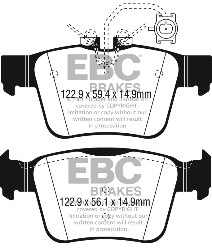 EBC 2017+ Alfa Romeo Giulia 2.0L Turbo Greenstuff Rear Brake Pads DP22315