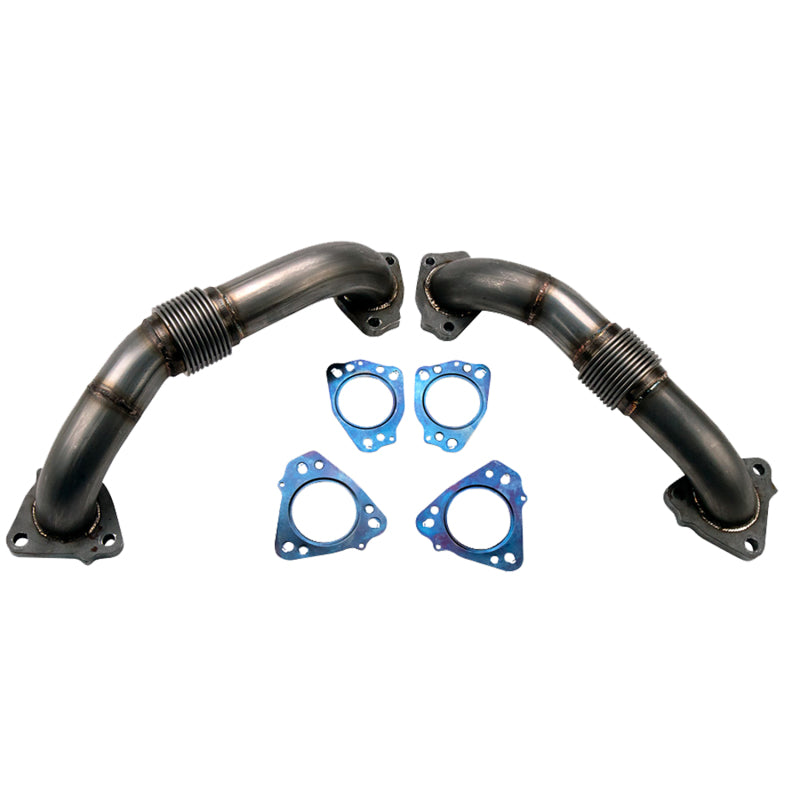 Wehrli Custom Fabrication WCF100624 2in Stainless Up Pipe Kit with Gaskets for 2017-2026 Chevrolet Silverado / GMC Sierra 2500 HD / 3500 HD 6.6L L5P Duramax