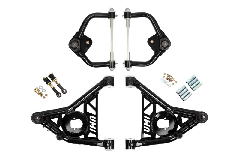 UMI Performance 265253-1-B Front A-Arm Kit Delrin Tall Ball Joints Black