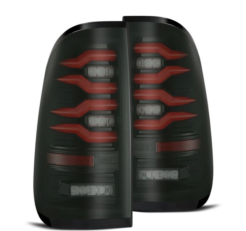 AlphaRex 658003 97-03 Ford F150 / 99-16 Ford F250/F350/F450/F550 LUXX-Series LED Tail Lights - Black/Red