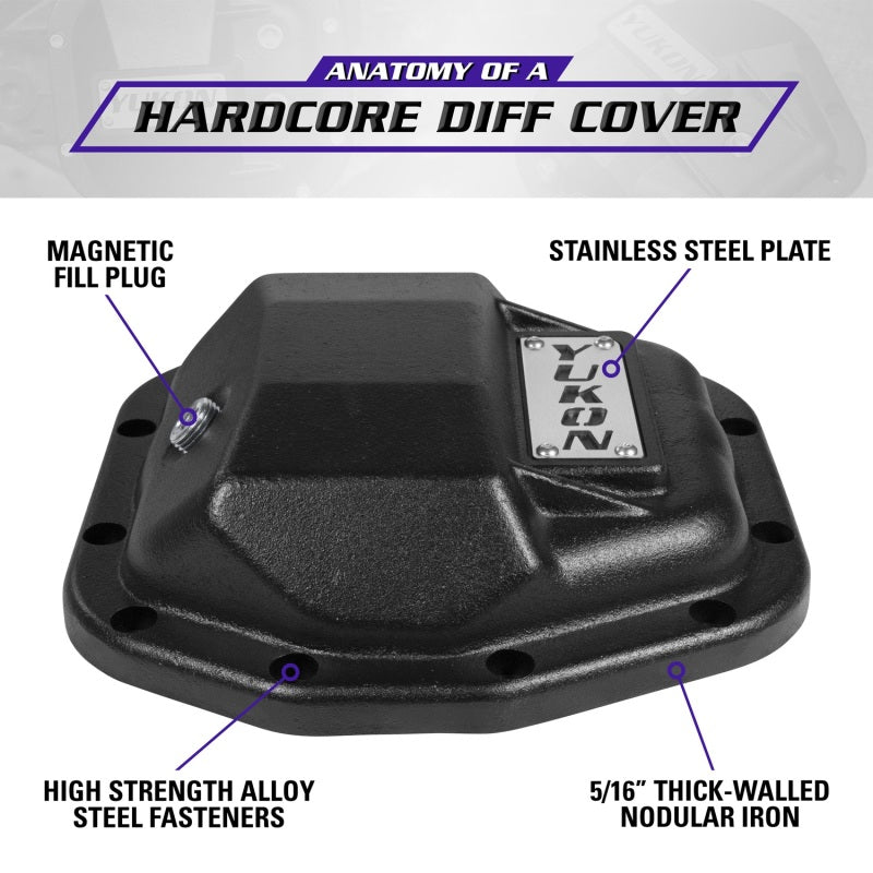 Yukon Gear & Axle YHCC-D44JL-REAR Hardcore Rear Nodular Iron Cover for Jeep Wrangler JL Dana 44/220mm